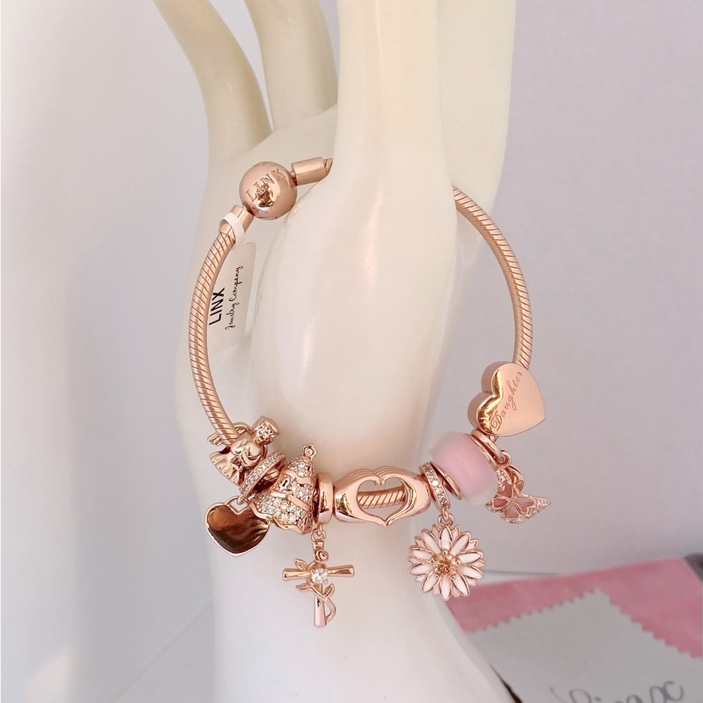 Linx Rose Gold Bracelet with Religious Daughter Themed Charms